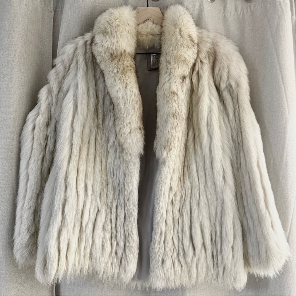 Luxurious Genuine Blue Fox Fur Coat